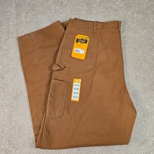 Carhartt Mens B11-BRN Loose Fit Washed Duck Utility Work Pants Brown 44x36 NWT